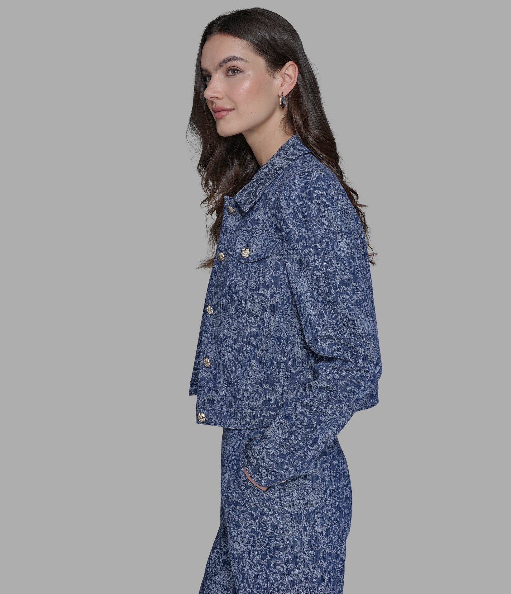 BROCADE CO-ORD DENIM JACKET - Image 3
