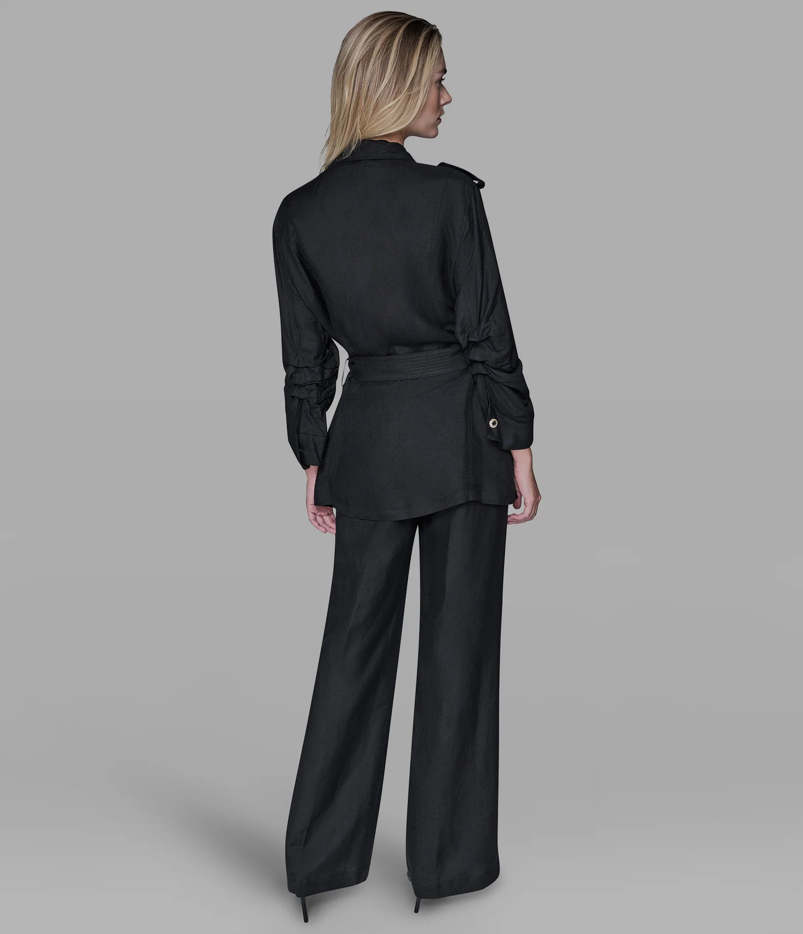 LINEN BLEND BELTED JACKET - Image 5