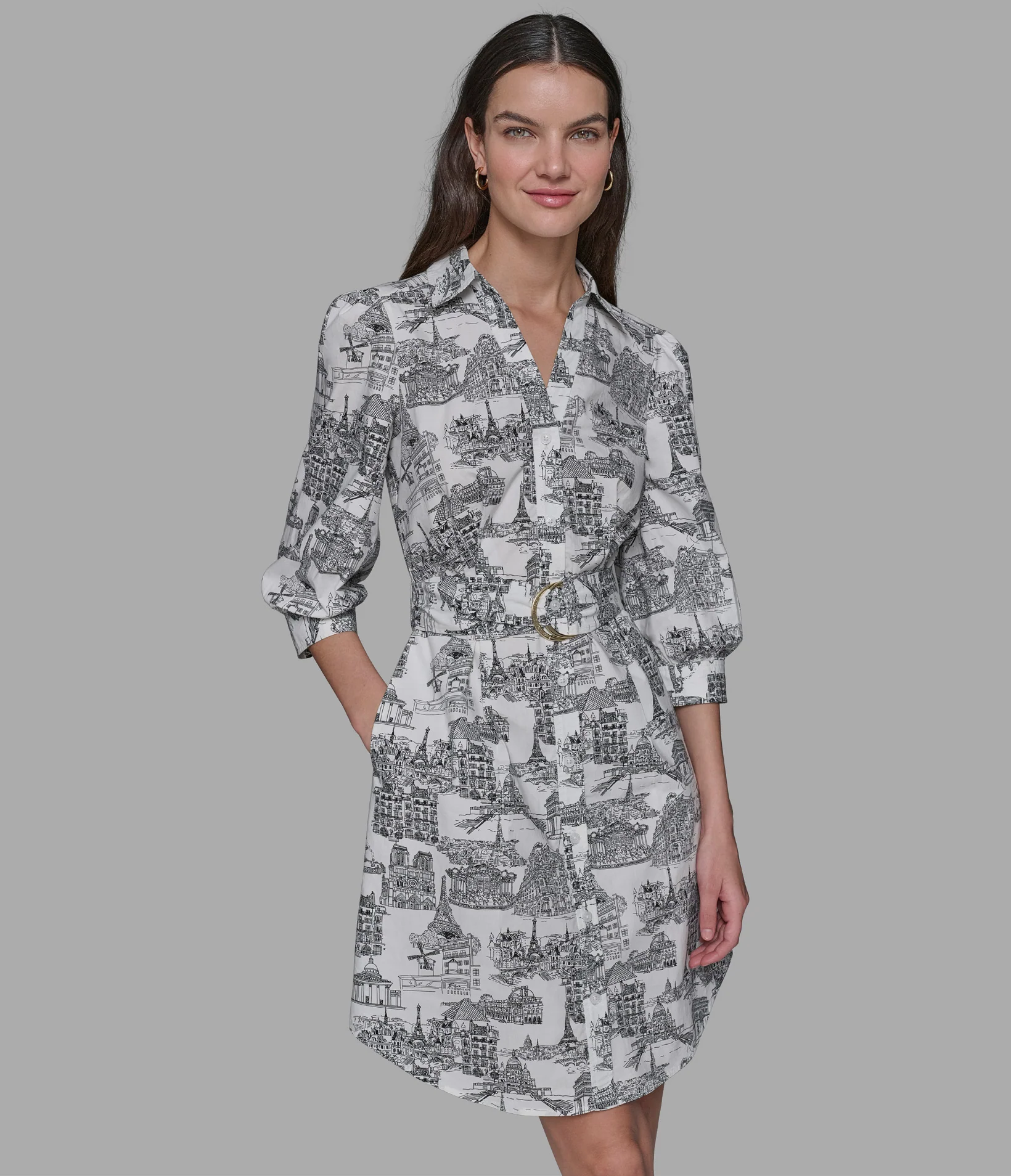 TOILE SKETCH SHIRT DRESS - Image 4