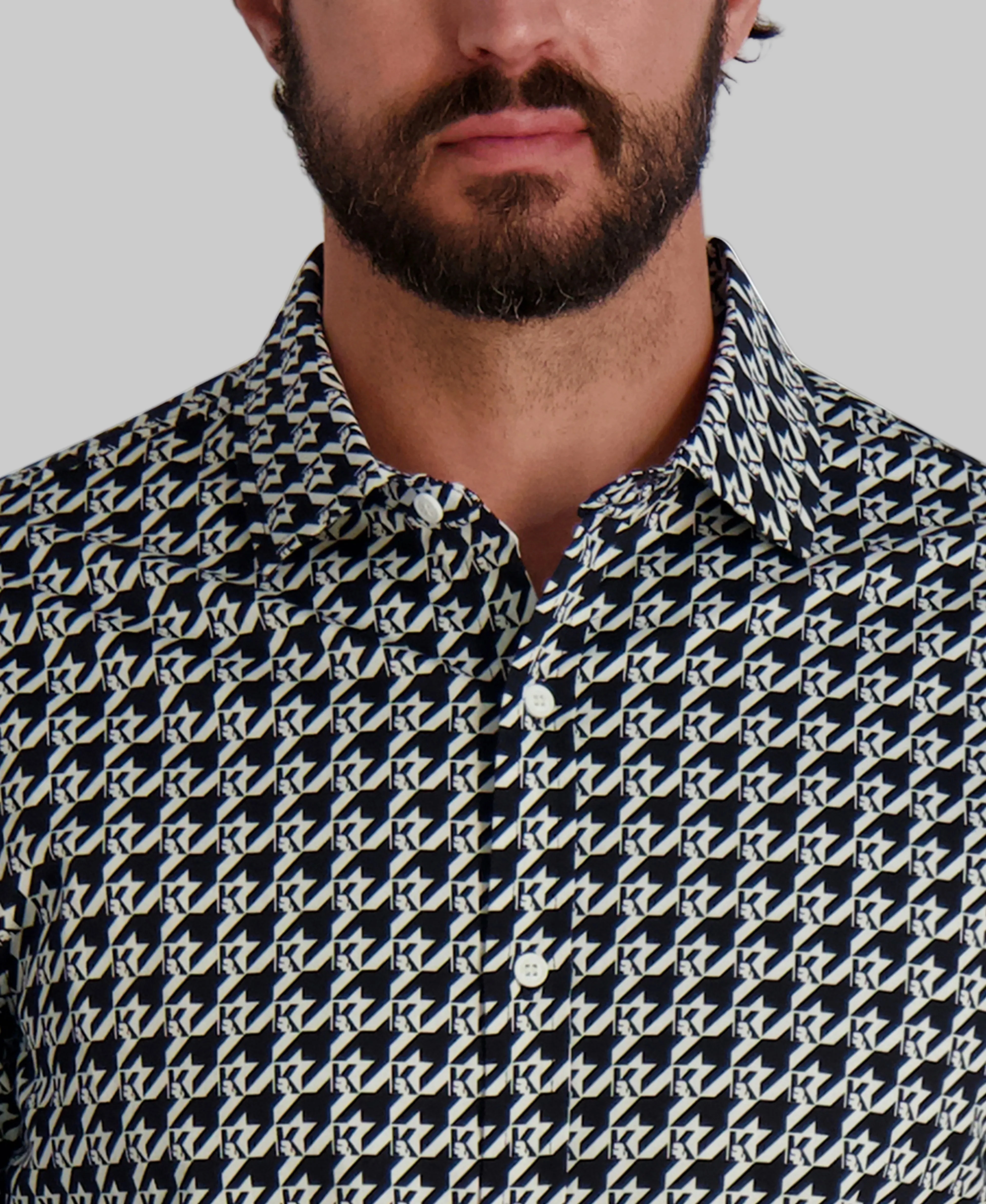 HOUNDSTOOTH KARL LOGO BUTTON UP SHIRT - Image 5