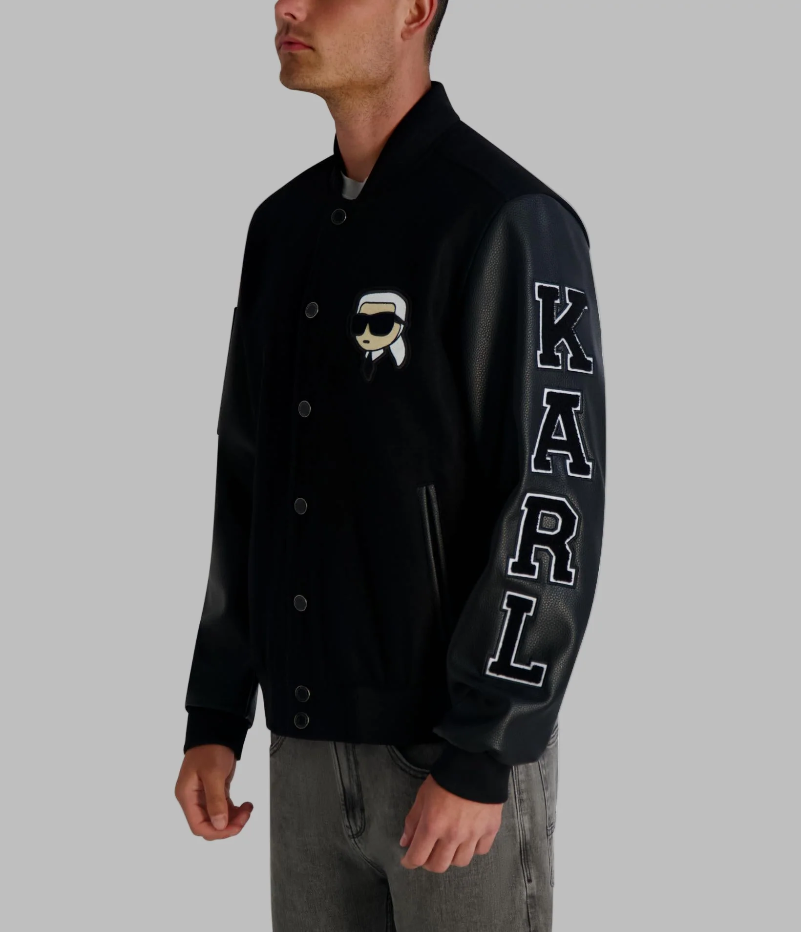 KARL PATCH VARSITY JACKET - Image 3