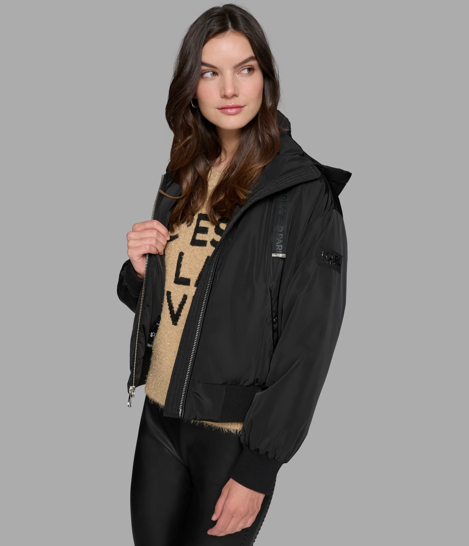 CROPPED LOGO BOMBER JACKET - Image 5