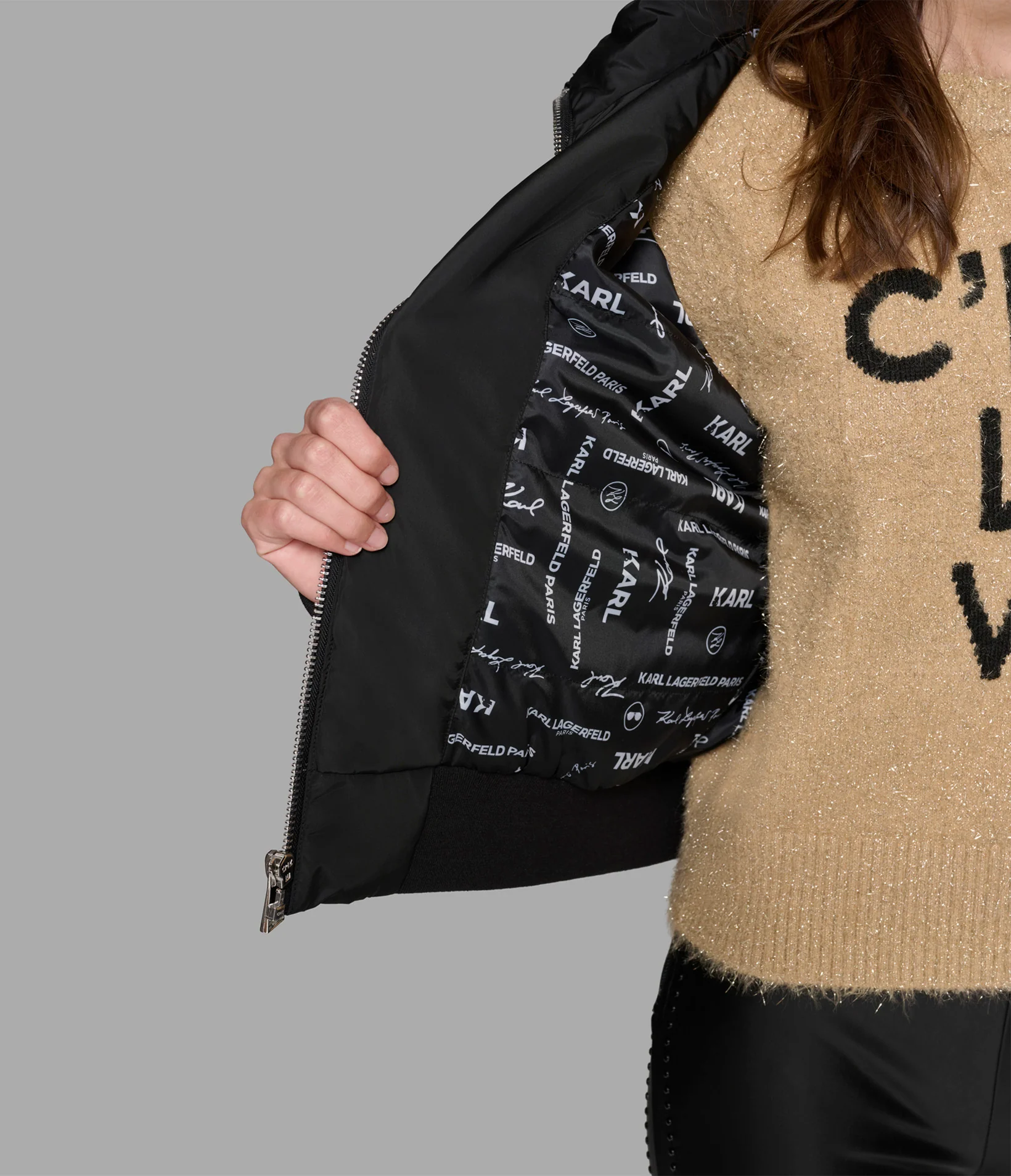 CROPPED LOGO BOMBER JACKET - Image 9